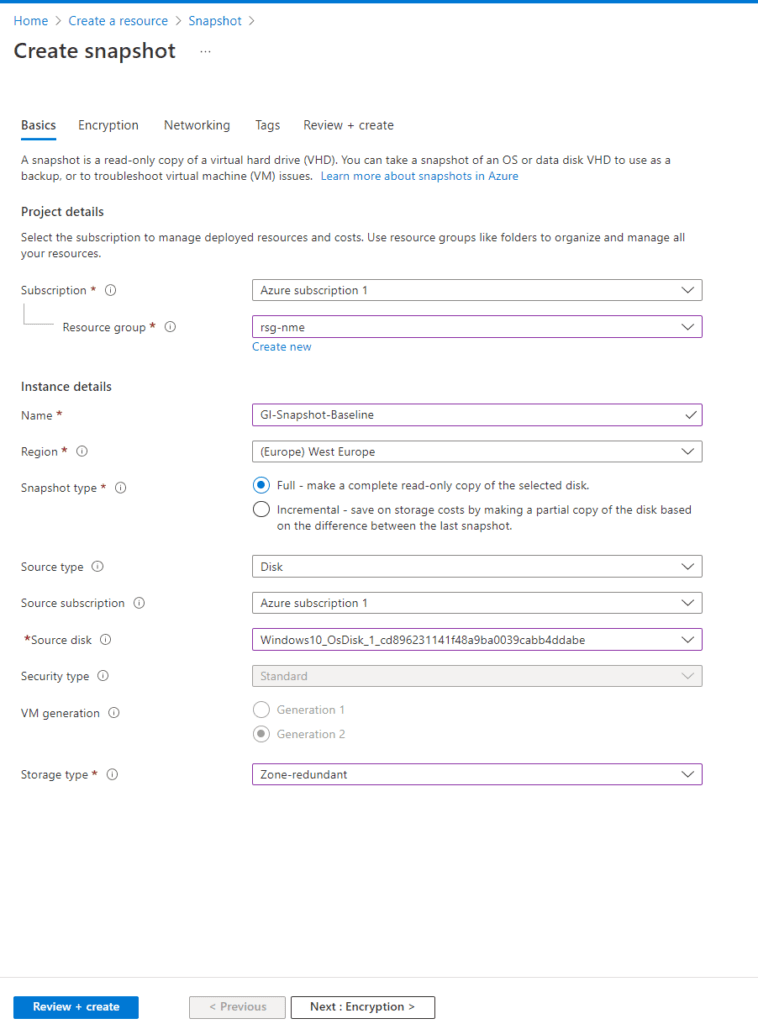 Using the + Create a resource option