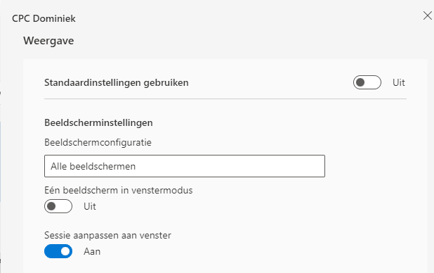 Settings - Configure display settings